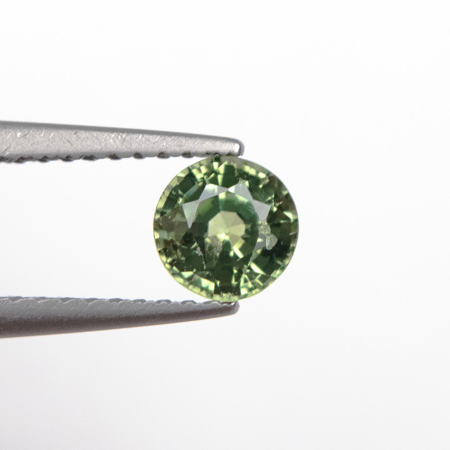 0.73ct 5.06x4.99x3.50mm Green Round Brilliant Sapphire EGEM-33