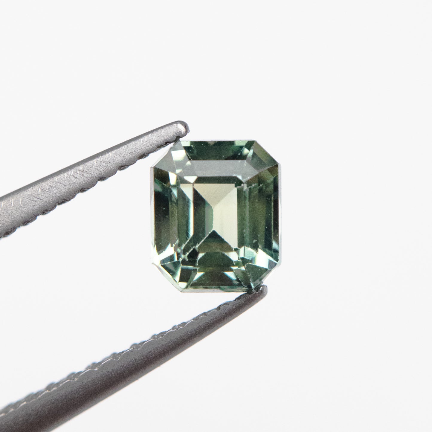 1.10ct 5.58x4.79x3.88mm Light Green Cut Corner Rectangle Step Cut Sapphire EGEM-29