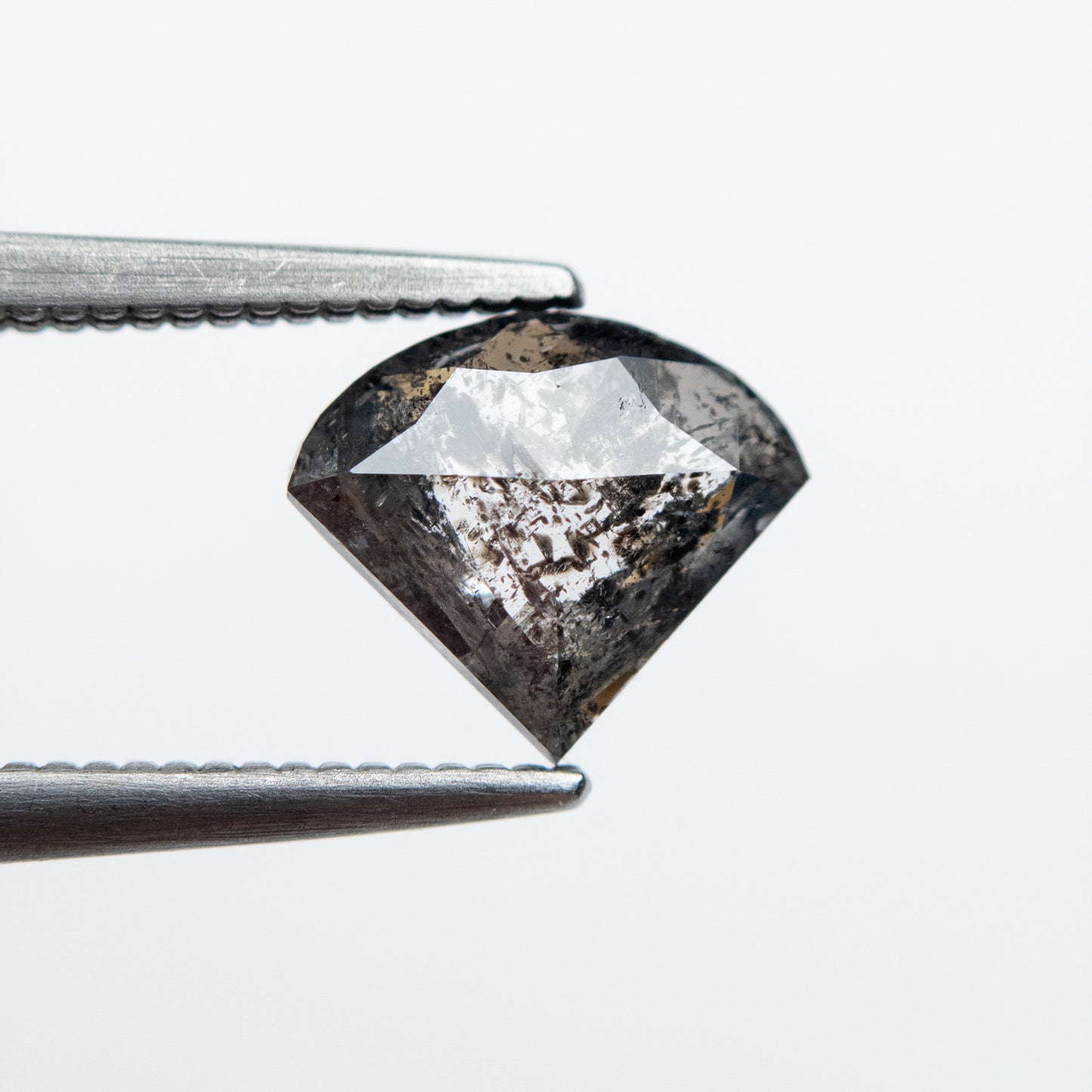 1.12ct 8.15x7.05x2.78mm Fan Shape Salt and Pepper Diamond EGEM-60