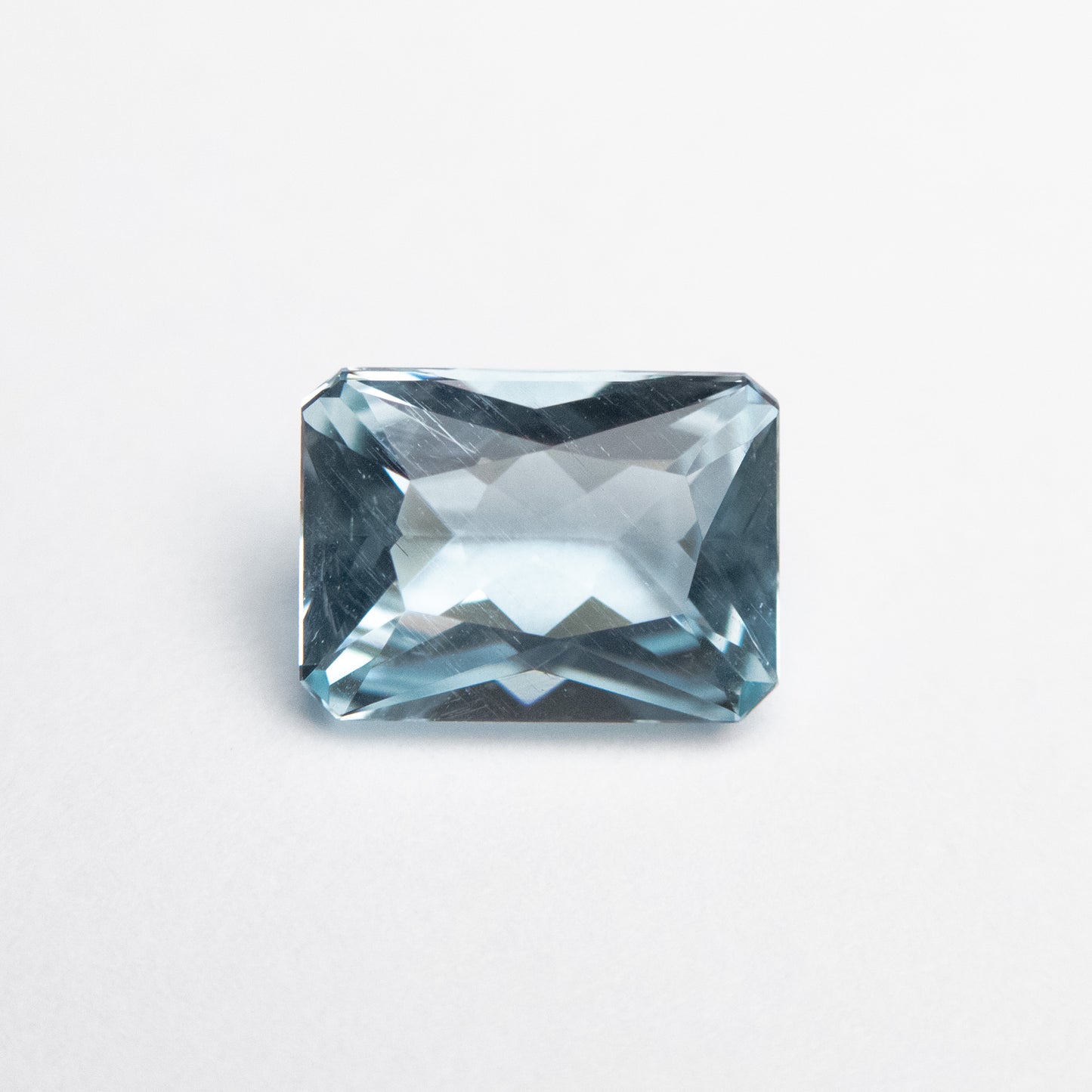 1.16ct 7.86x5.81x3.66mm Light Blue Cut Corner Rectangle Brilliant Aquamarine EGEM-50