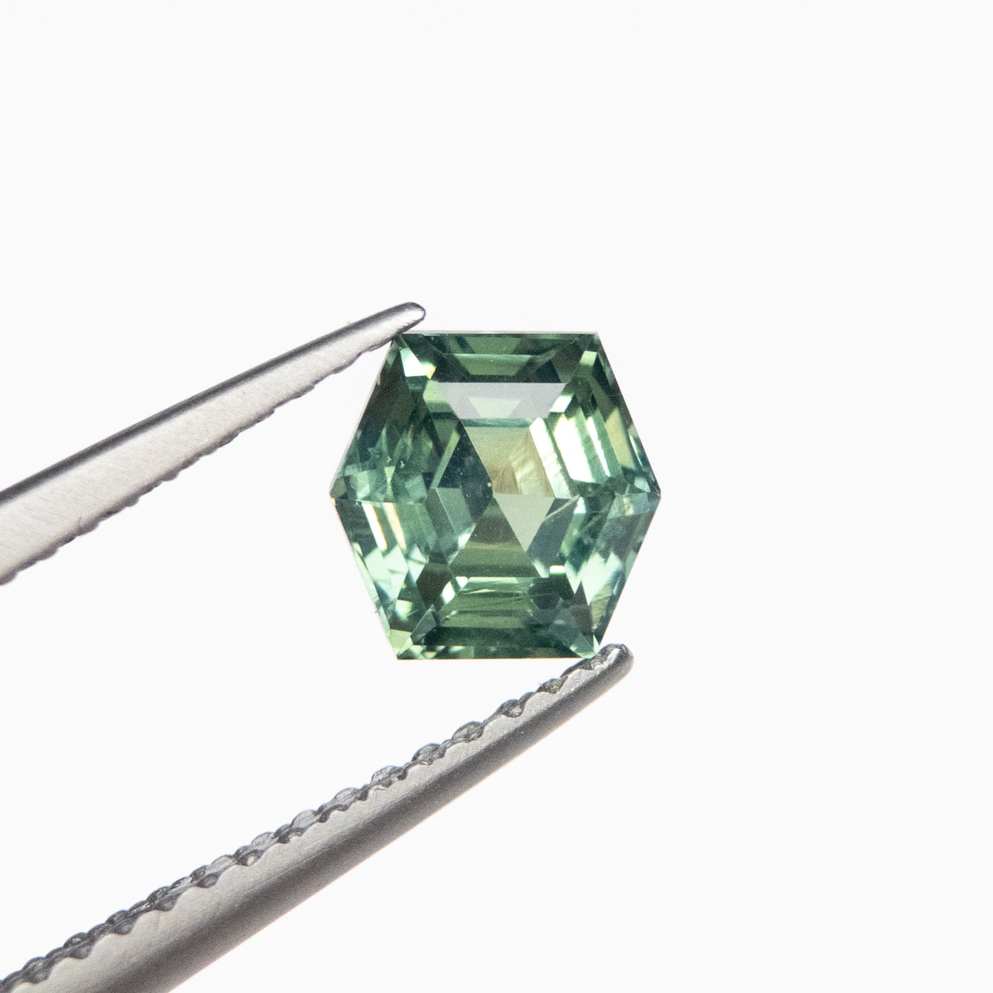 1.20ct 5.97x6.05x4.01mm Green Hexagon Step Cut Sapphire EGEM-52