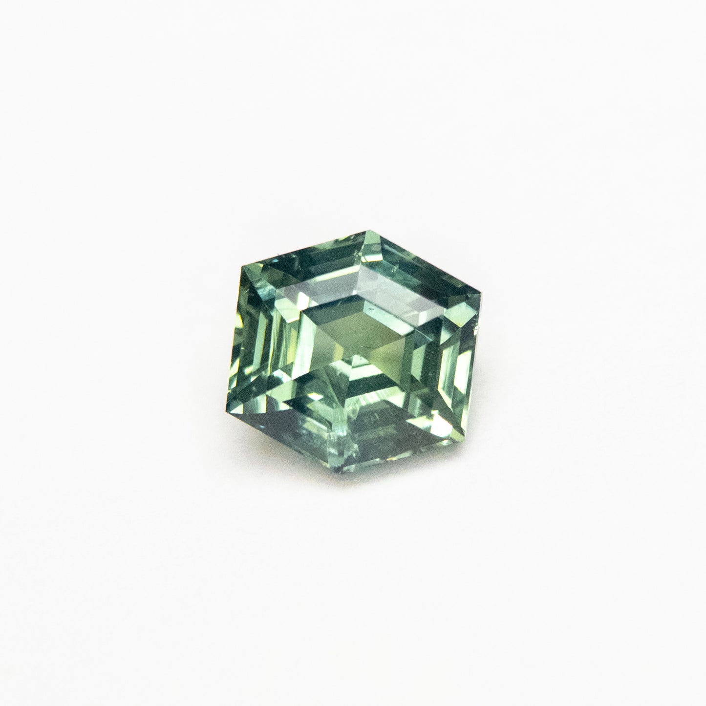 1.20ct 5.97x6.05x4.01mm Green Hexagon Step Cut Sapphire EGEM-52