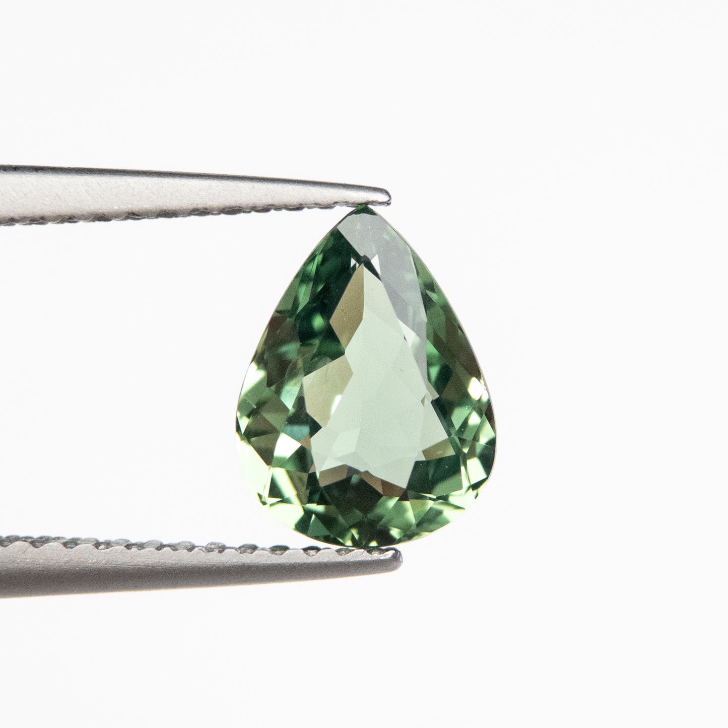 1.70ct 9.07x6.92x3.43mm Light Green Pear Brilliant Sapphire EGEM-20