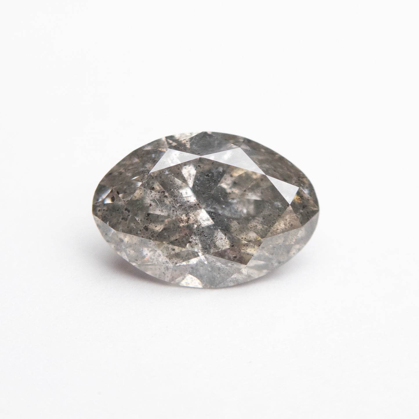 1.92ct 10.06x7.04x4.25mm Salt and Pepper Oval Brilliant Diamond EGEM-55