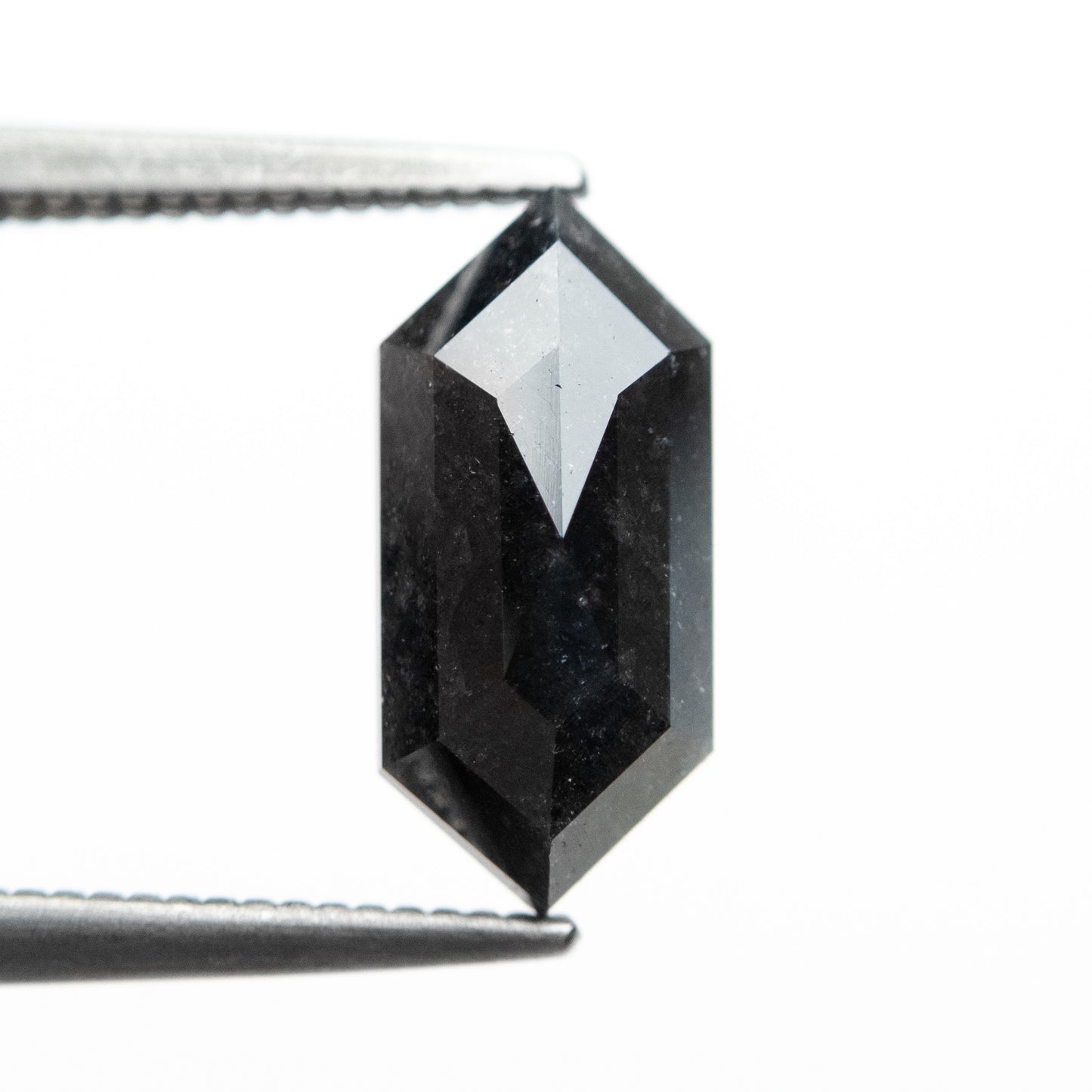 2.01ct 11.81x5.47x3.42mm Black Hexagon Rosecut Diamond EGEM-57