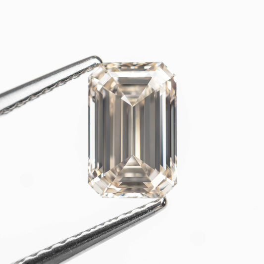 Emerald-cut diamond on a white background