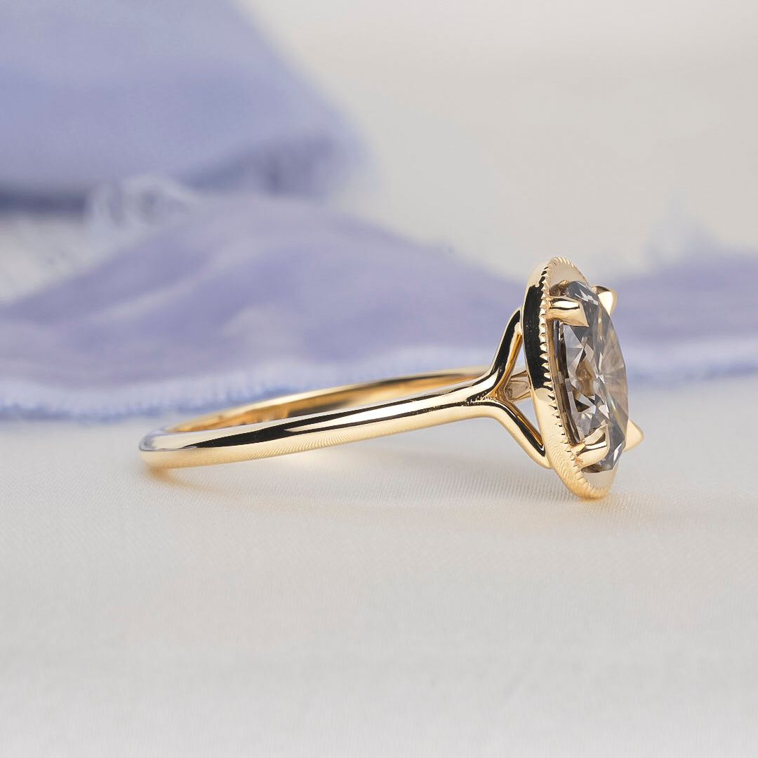 Oval Brilliant Grey Lab Diamond Sadie Ring