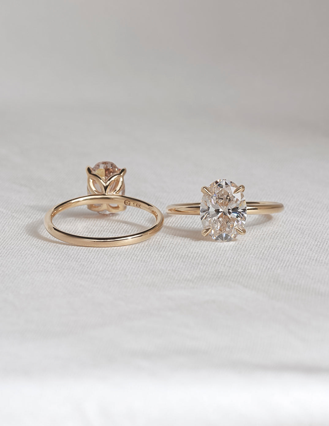 Oval Brilliant Champagne Diamond Tulip Ring