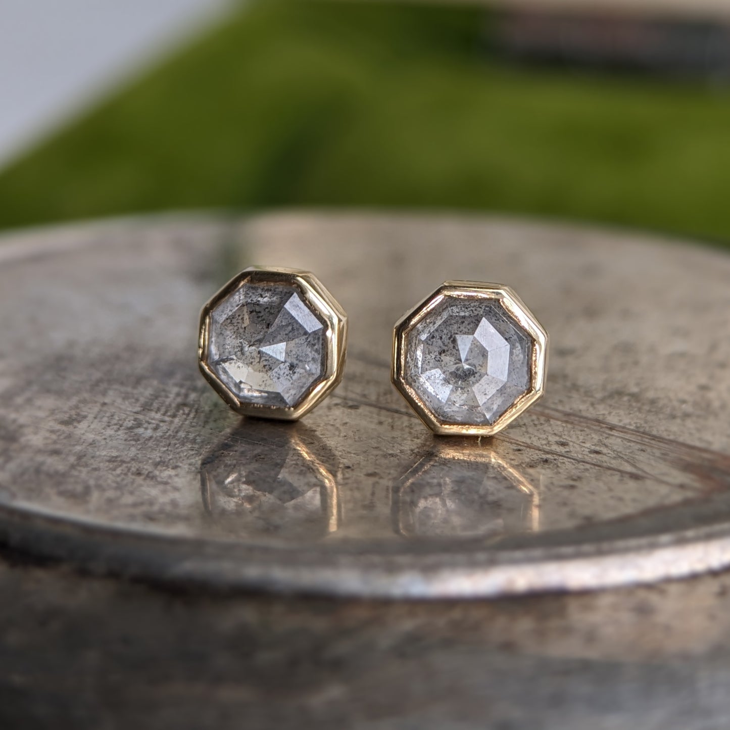 Octagon Diamond Earring