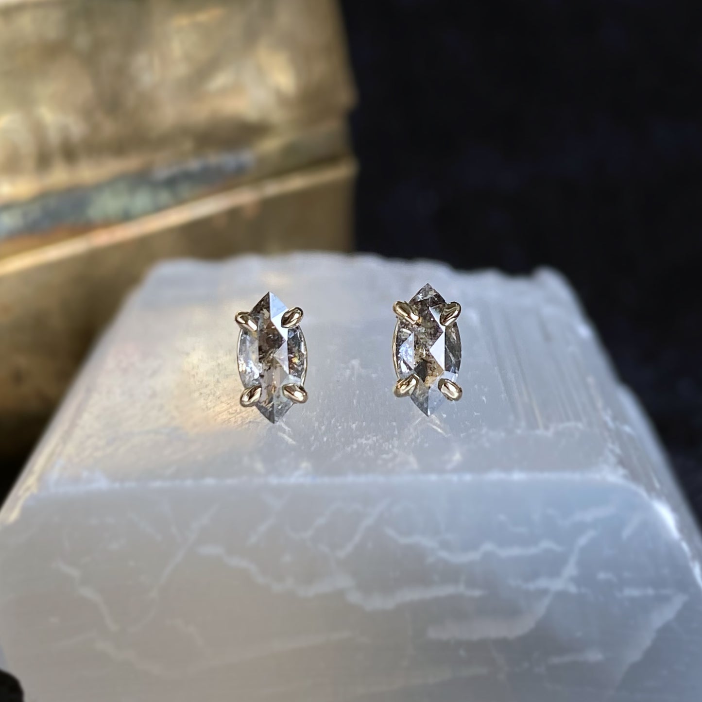 marquise salt and pepper diamond studs emily gill eg bespoke
