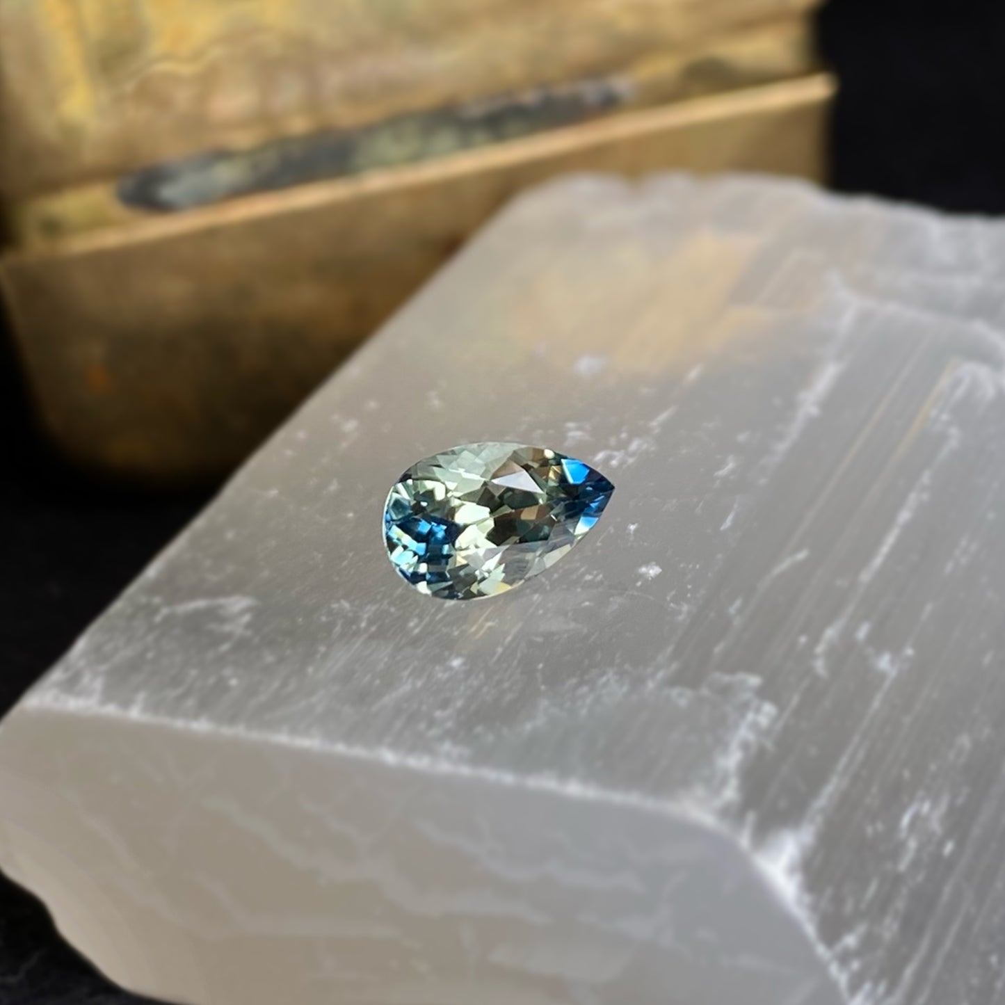 1.31c Pear Blue-Green Sapphire
