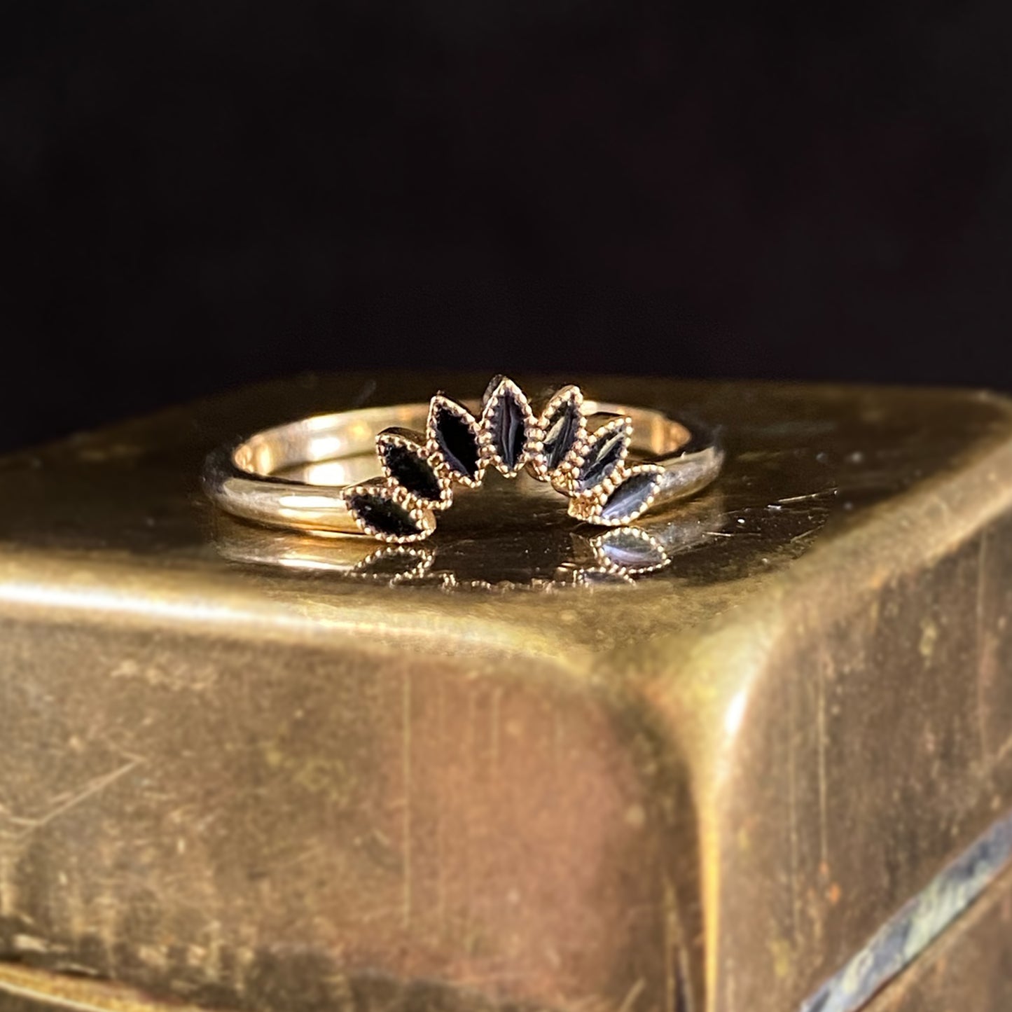 Palm Crown - Enamelled Gold