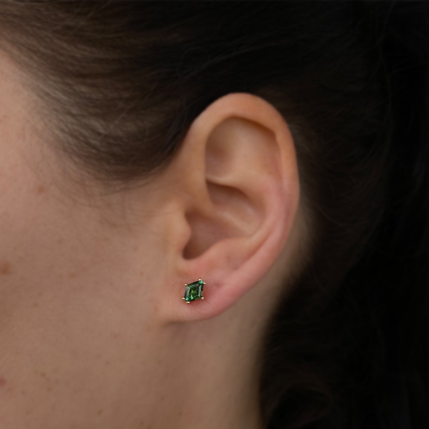APPLETINI GREEN HEXAGON CUT TOURMALINE EARRINGS