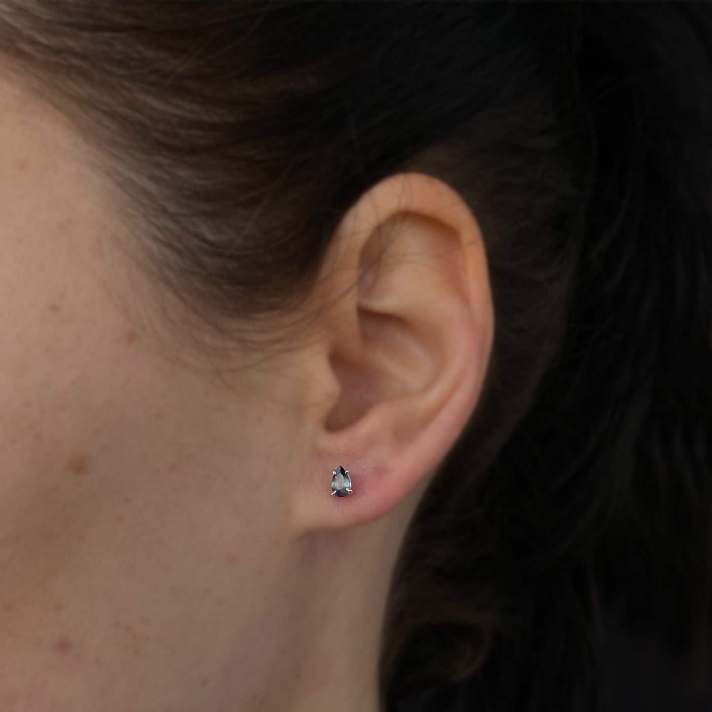 Parti Sapphire Studs (white gold)