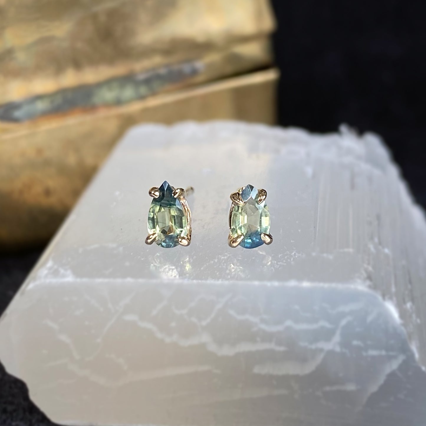 Pear Parti Sapphire Studs