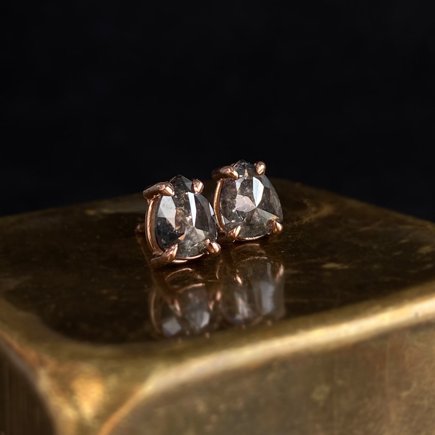 Heather Pear Diamond Studs