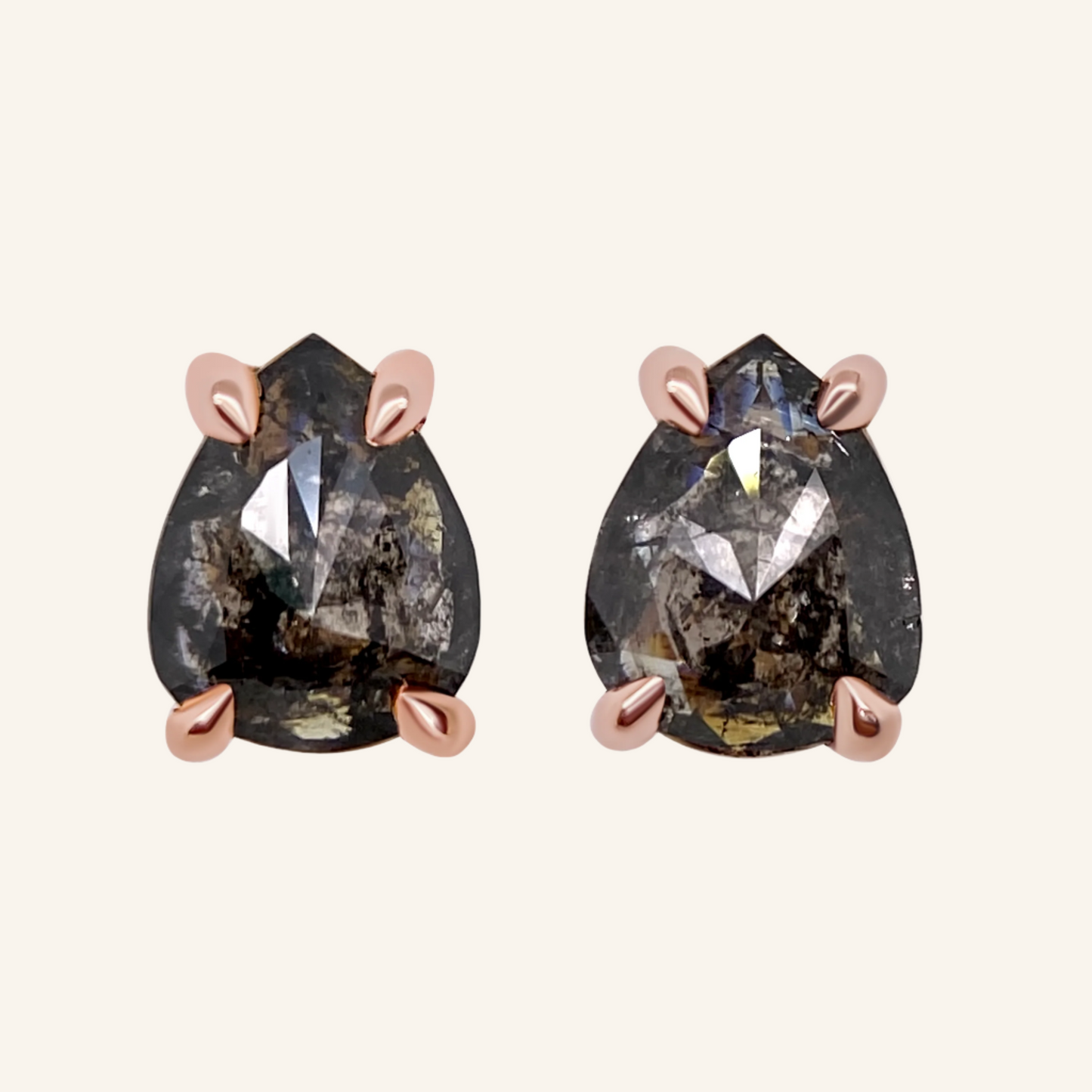 Heather Pear Diamond Studs