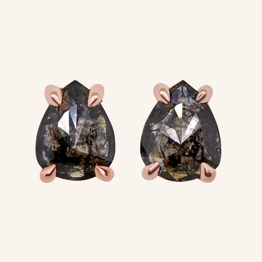 Heather Pear Diamond Studs
