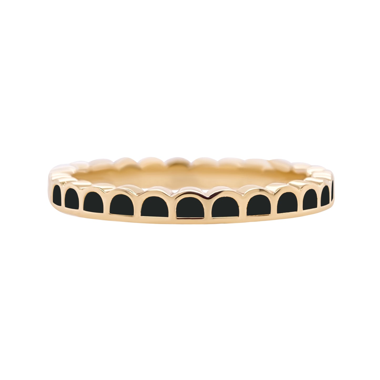 Scallop Band - Enamelled Gold
