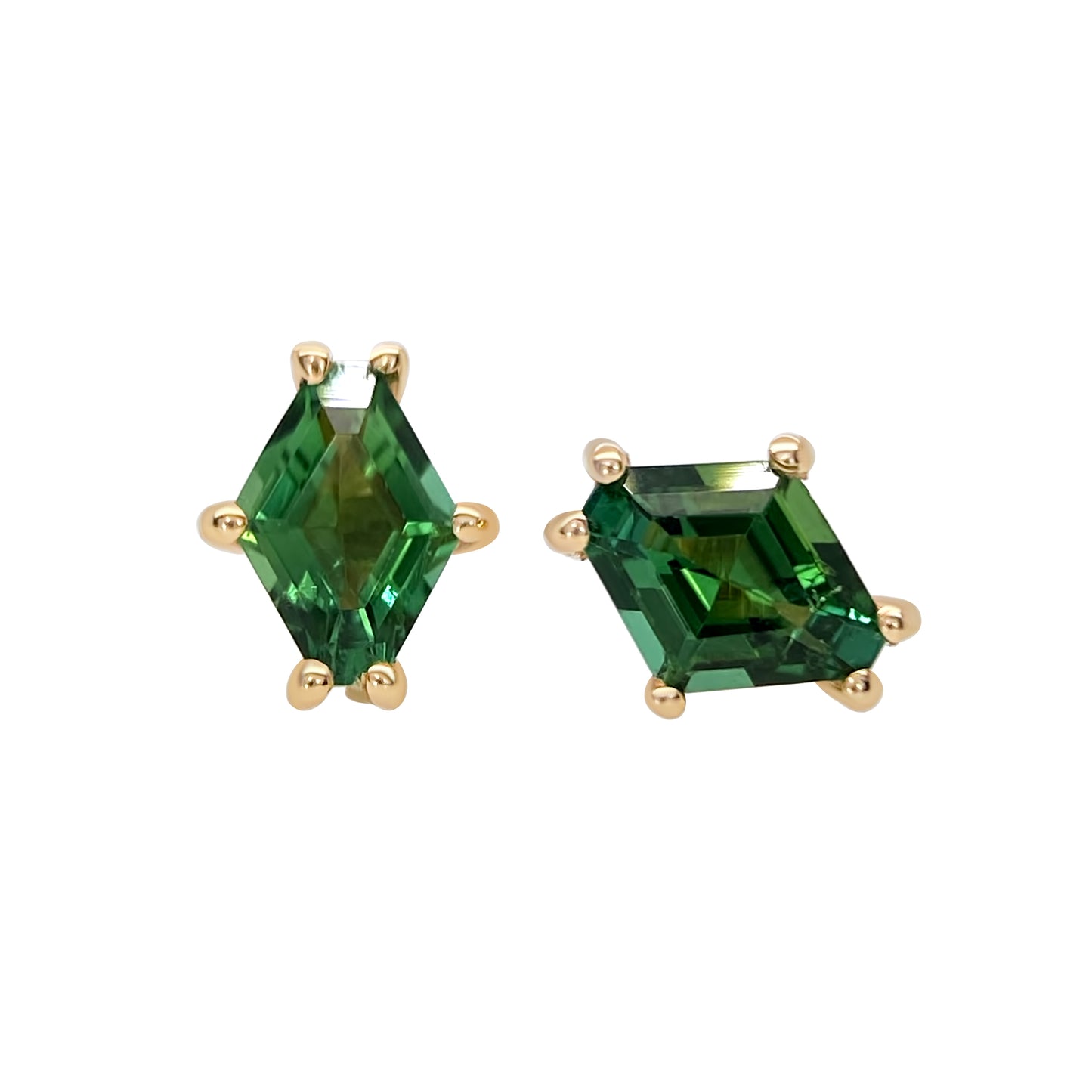 APPLETINI GREEN HEXAGON CUT TOURMALINE EARRINGS