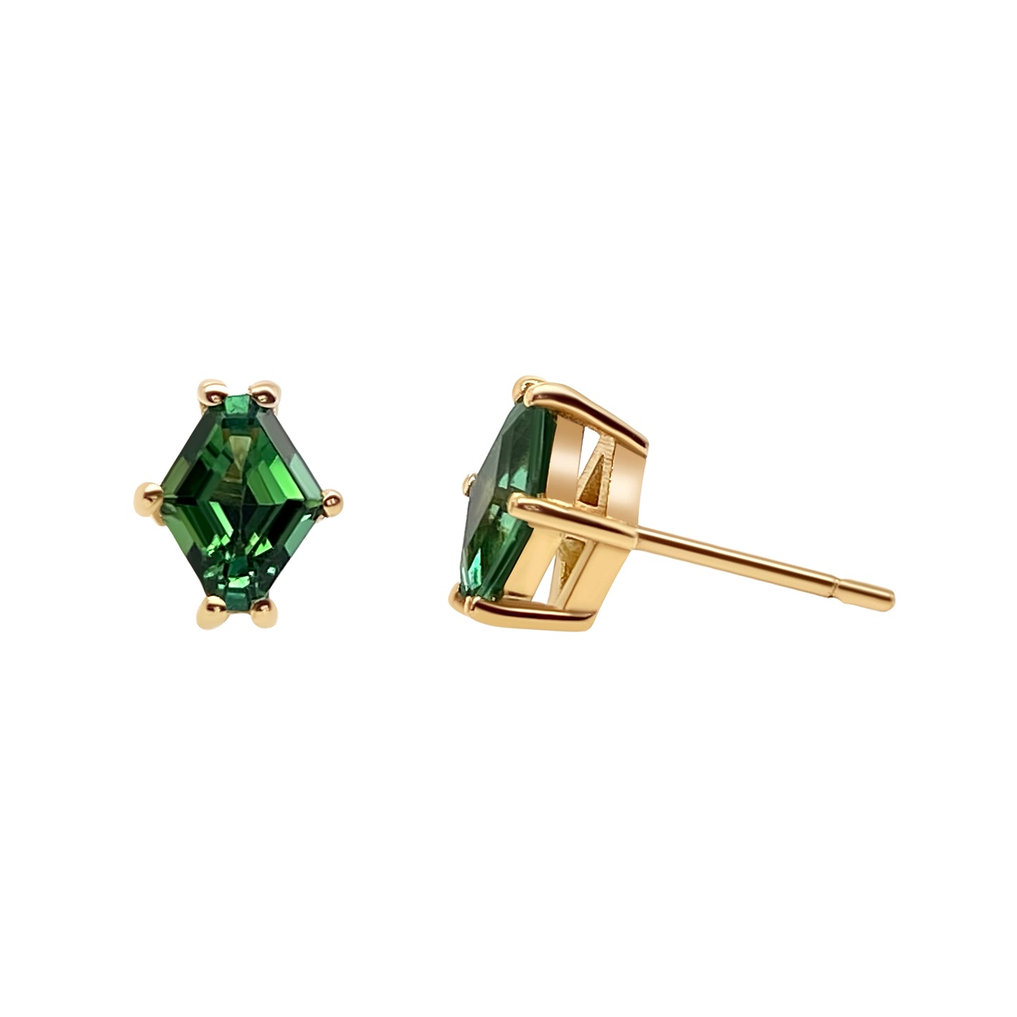 APPLETINI GREEN HEXAGON CUT TOURMALINE EARRINGS
