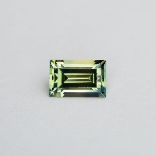 0.59ct 5.79x3.76x2.62mm Parti Blue-Green Step Cut Baguette Sapphire EGEM-63