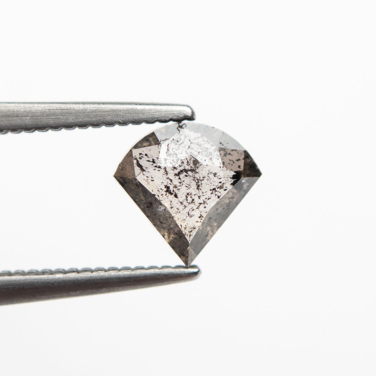 0.74ct 6.68x6.51x2.50mm Fan Shape Salt and Pepper Diamond EGEM-71