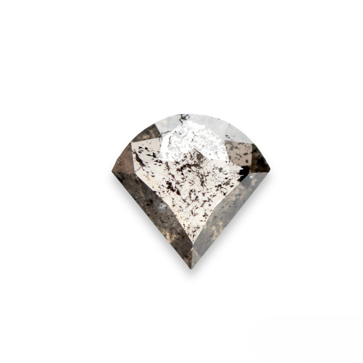 0.74ct 6.68x6.51x2.50mm Fan Shape Salt and Pepper Diamond EGEM-71