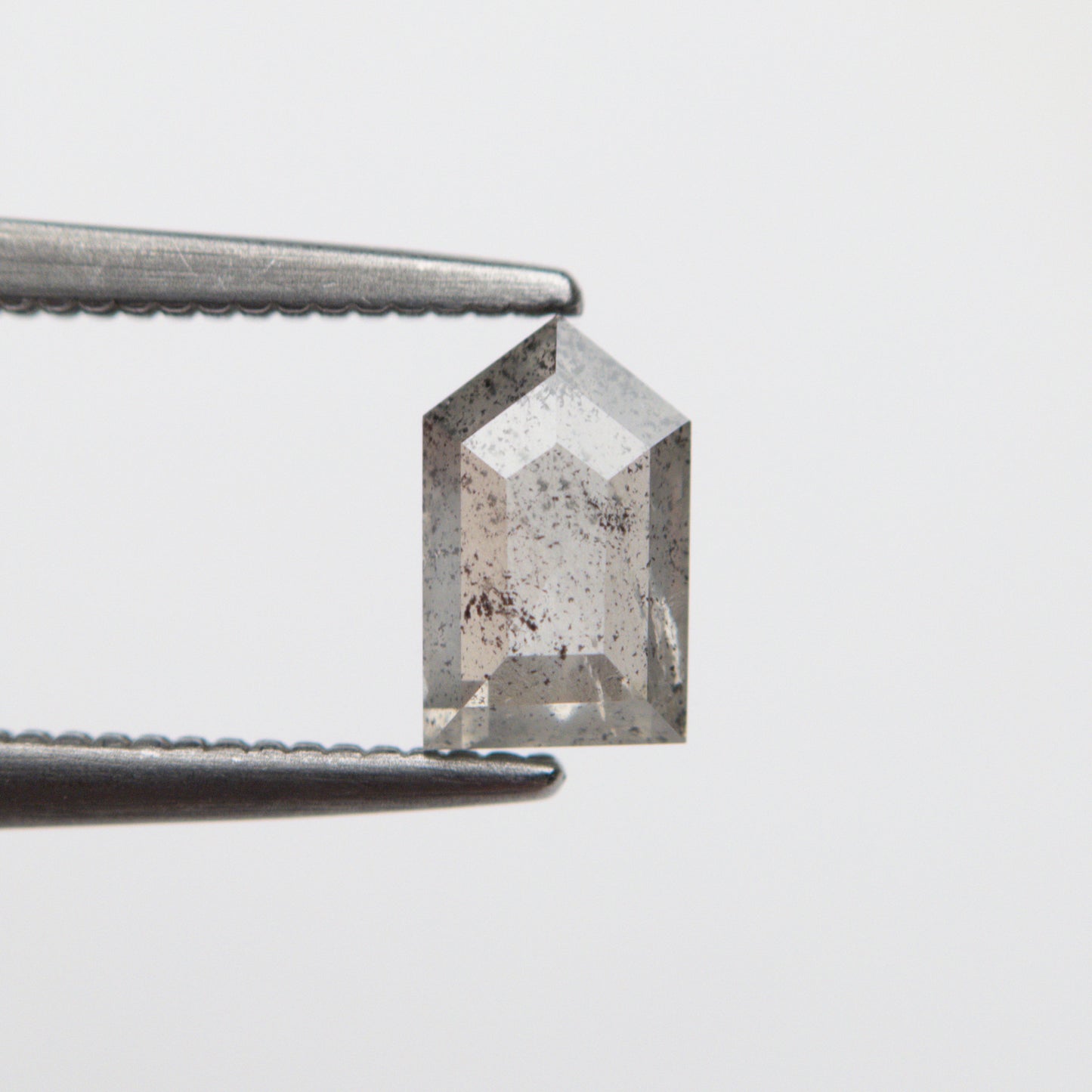 0.78ct 6.65x4.08x2.83mm Salt and Pepper Shield Cut Diamond EGEM-54