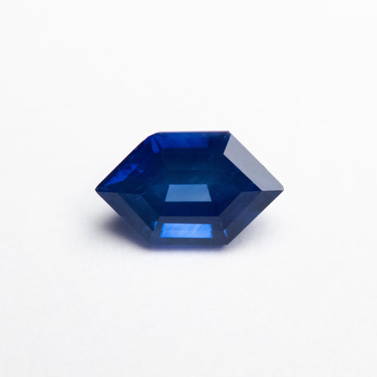 1.01ct 7.84x4.77x3.57mm Blue Hexagon Step Cut Sapphire EGEM-45