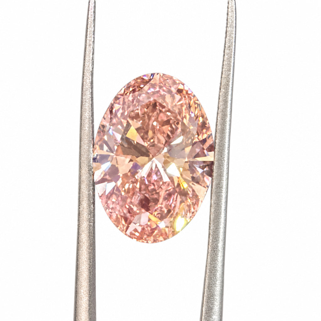 3.41ct 12.19 x 8.55 x 5.23mm Fancy Vivid Pink Oval Brilliant Lab VS1 LAB diamond