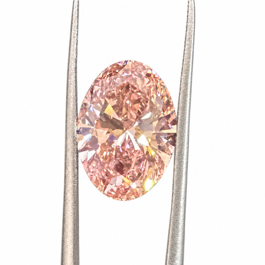 3.41ct 12.19 x 8.55 x 5.23mm Fancy Vivid Pink Oval Brilliant Lab VS1 LAB diamond