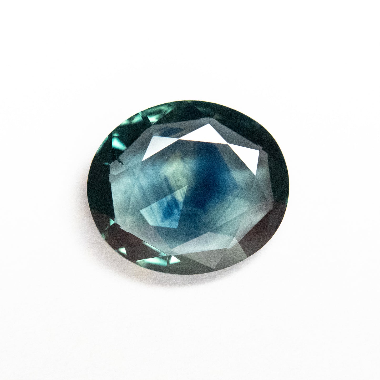 2.20ct 9.68x8.31x2.69mm Teal Oval Double Cut Sapphire EGEM-10