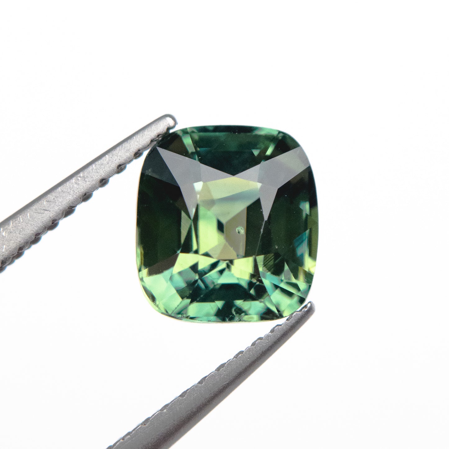 2.42ct 7.54x6.94x4.97mm Green Cushion Brilliant Sapphire EGEM-30