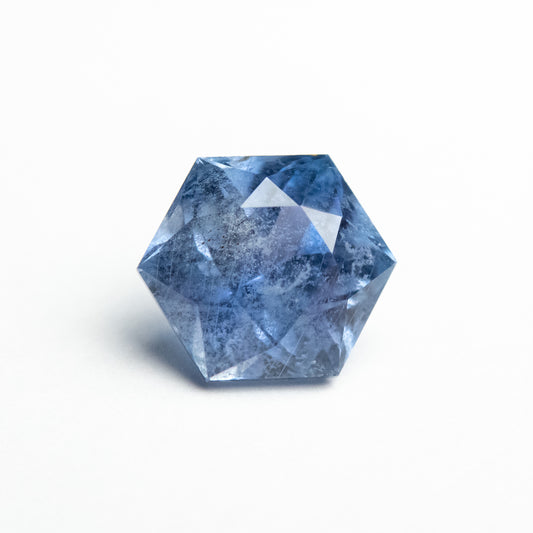 2.45ct 8.34x7.25x5.51mm Light Blue Hexagon Brilliant Sapphire EGEM-49