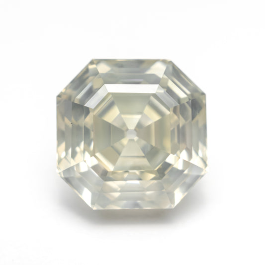 5.51ct 9.76x9.75x6.75mm GIA I1 Fancy Greyish Greenish Yellow Cut Corner Square Step Cut 28026-01