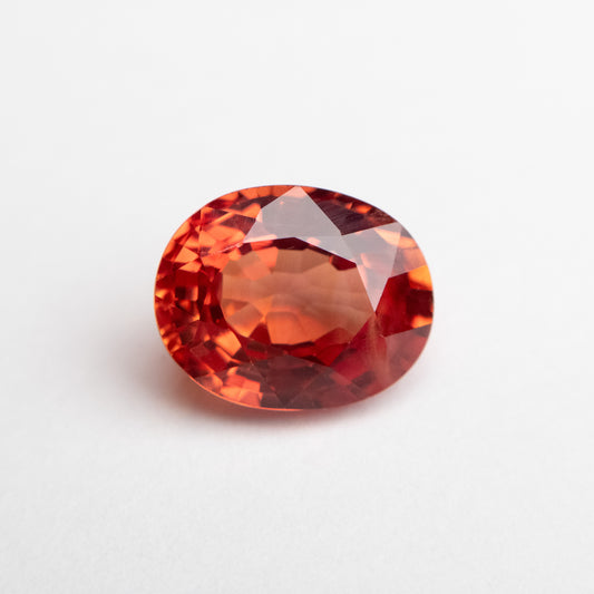 3.26ct 9.44x7.60x5.10mm Orange Oval Sapphire Brilliant Cut EGEM-66