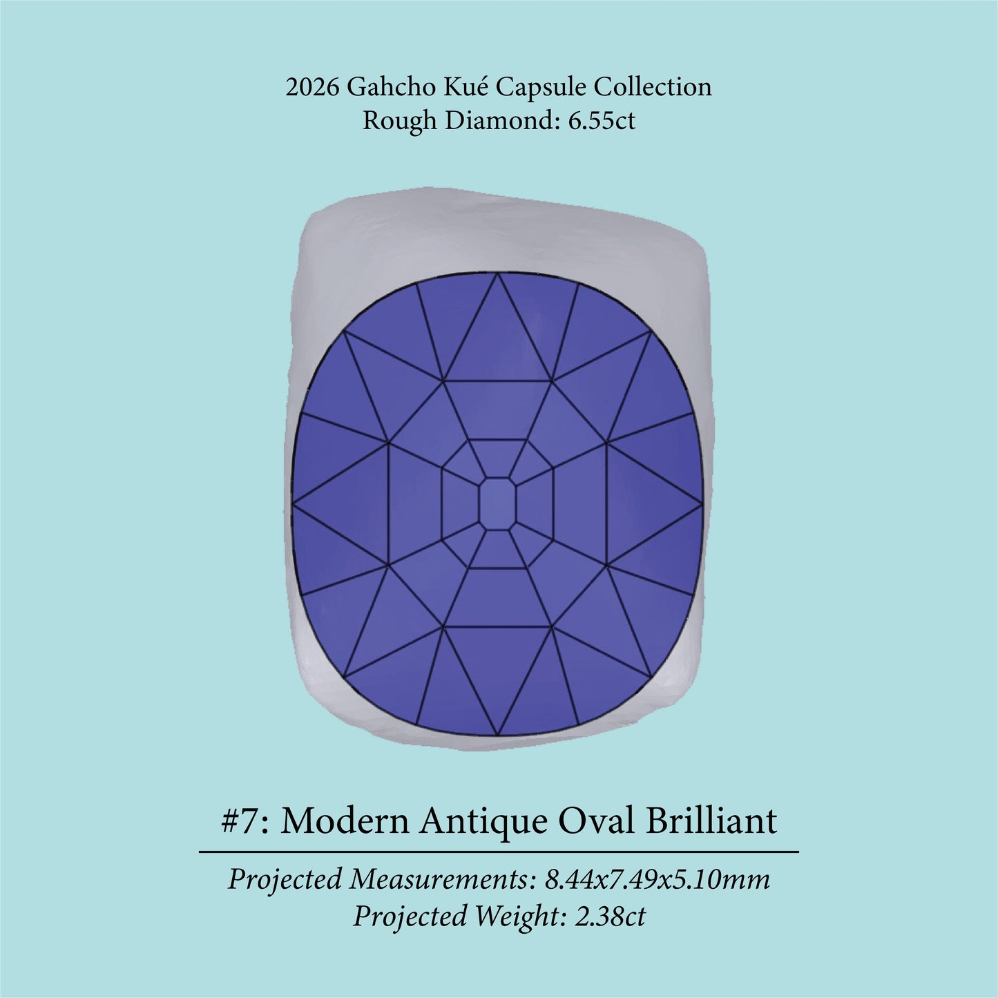 6.55ct Pre-Cut Canadian Champagne Diamond 27940