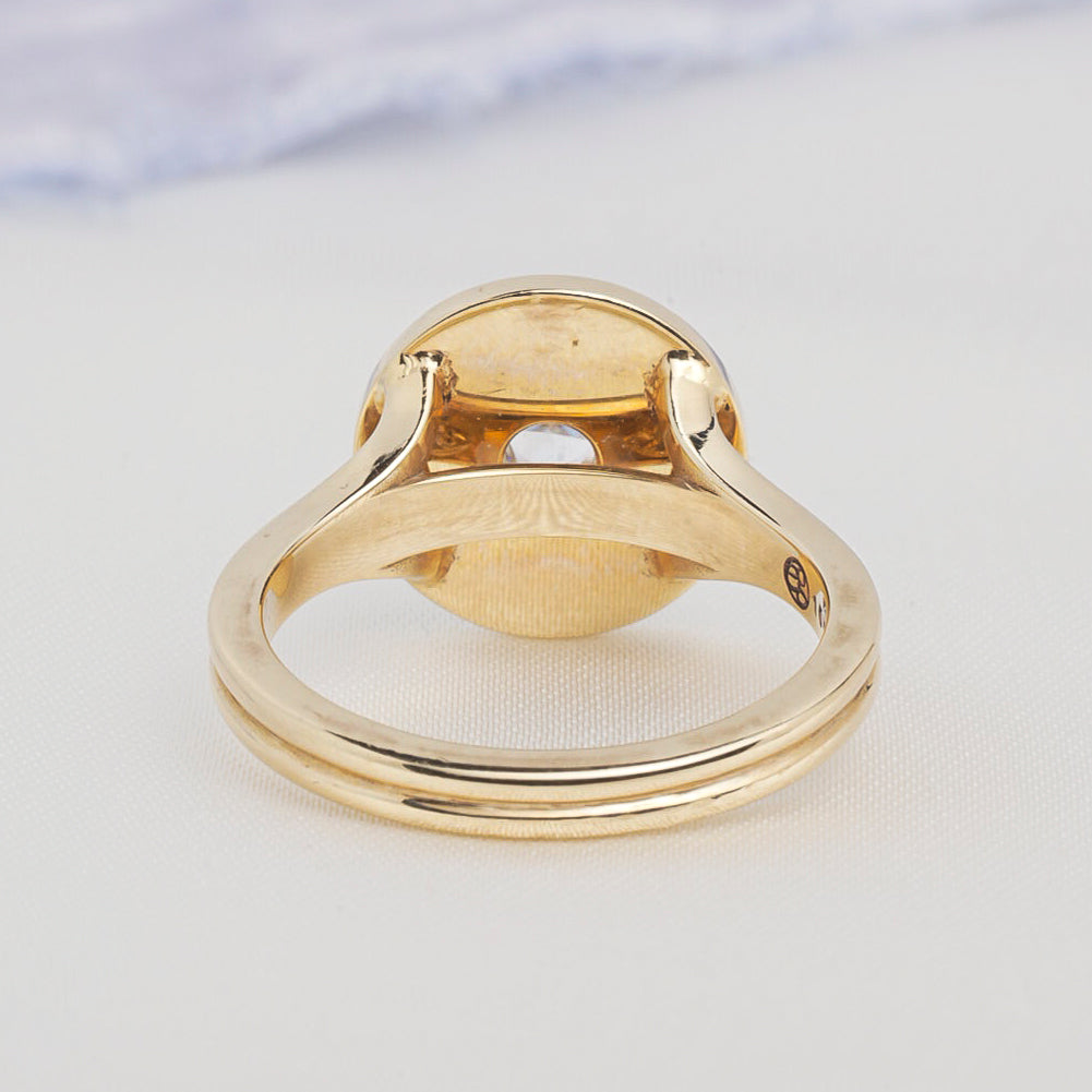 Audrey Moissanite Black Onyx Ring