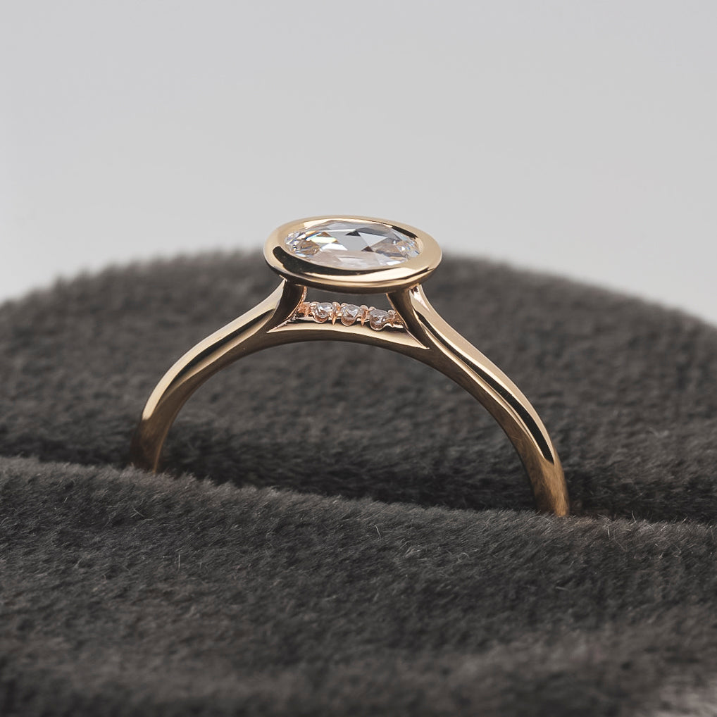 Canadian Oval Rosecut Diamond Fitzgerald Ring