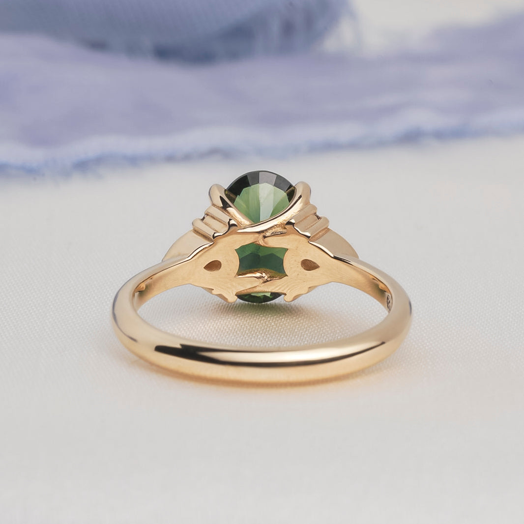 Green Sapphire Meadow Ring