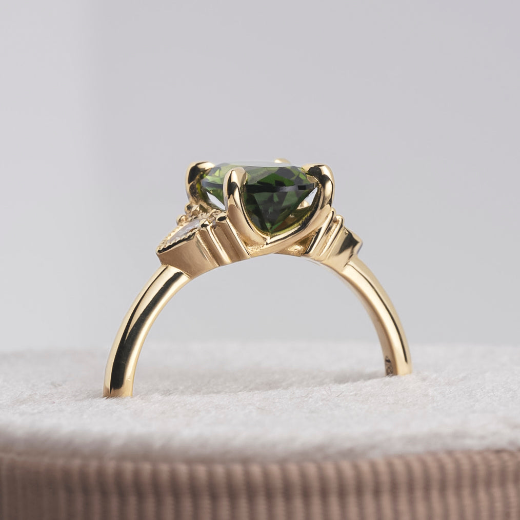 Green Sapphire Meadow Ring