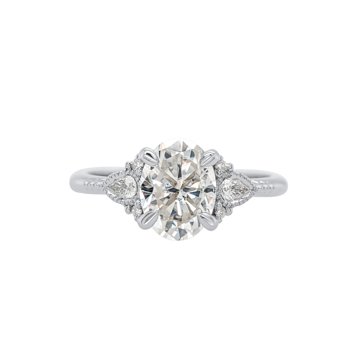 Diamond ring with a white background
