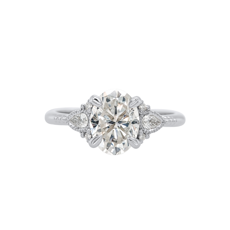 Diamond ring with a white background
