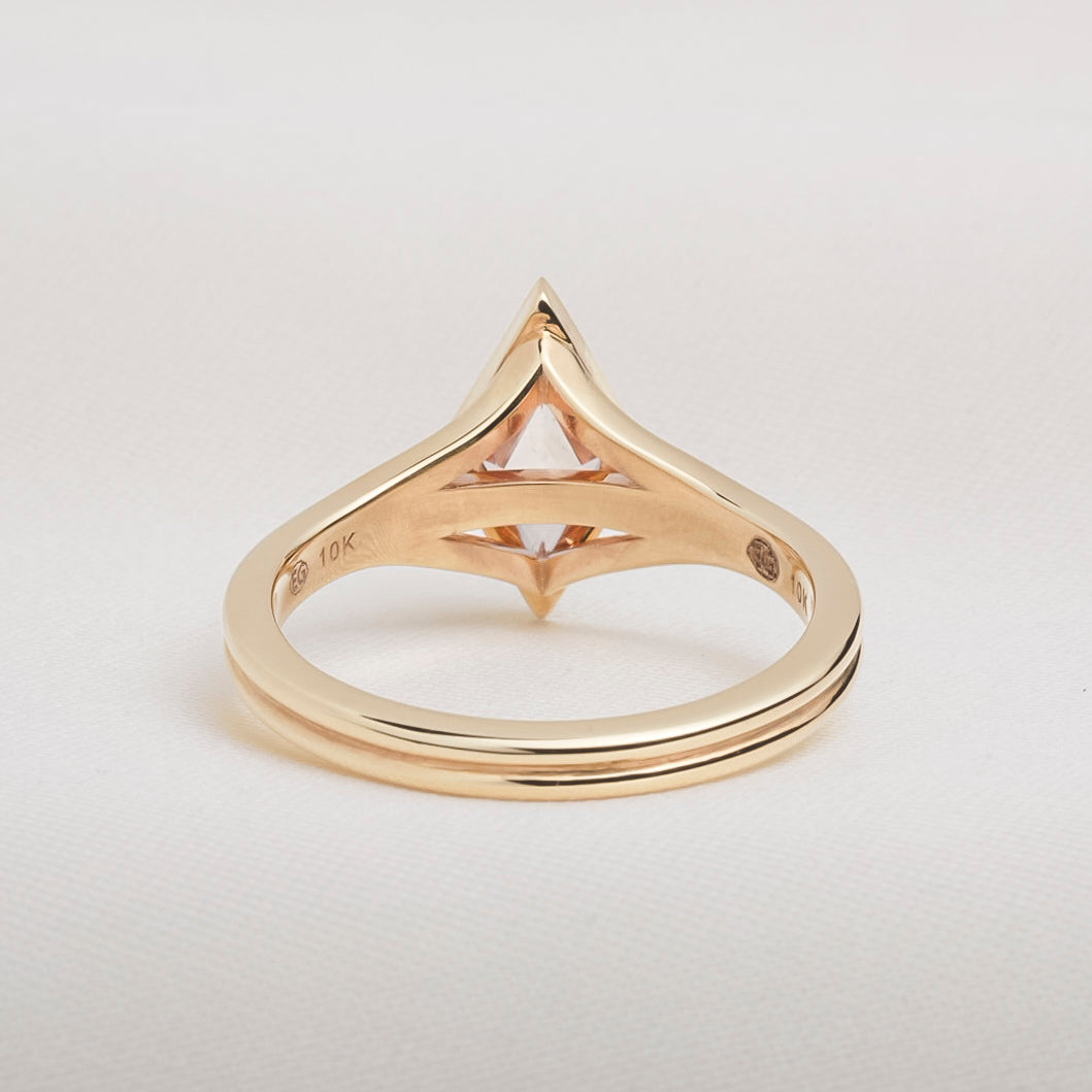 Peach Lozenge Sapphire Mirage Ring