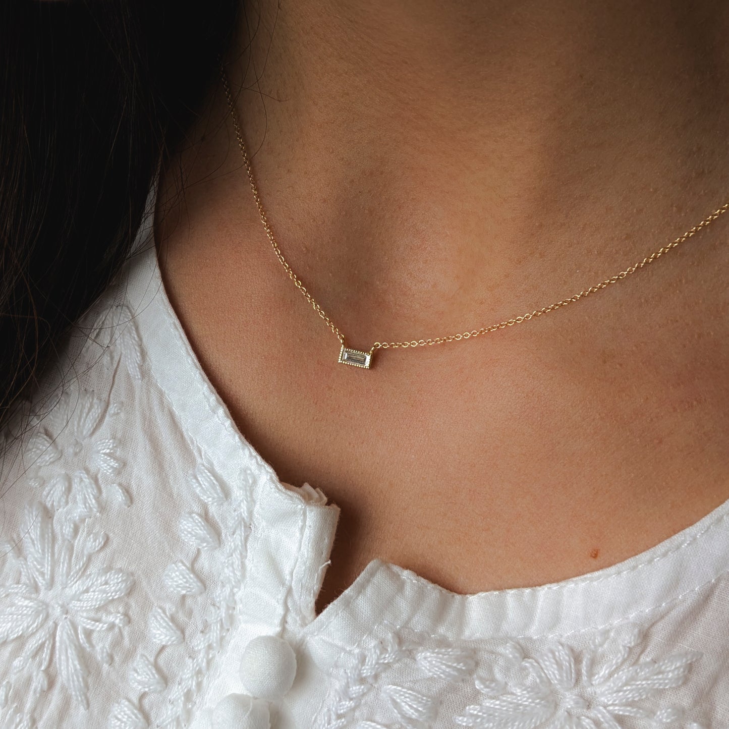 Canadian Diamond Baguette Necklace