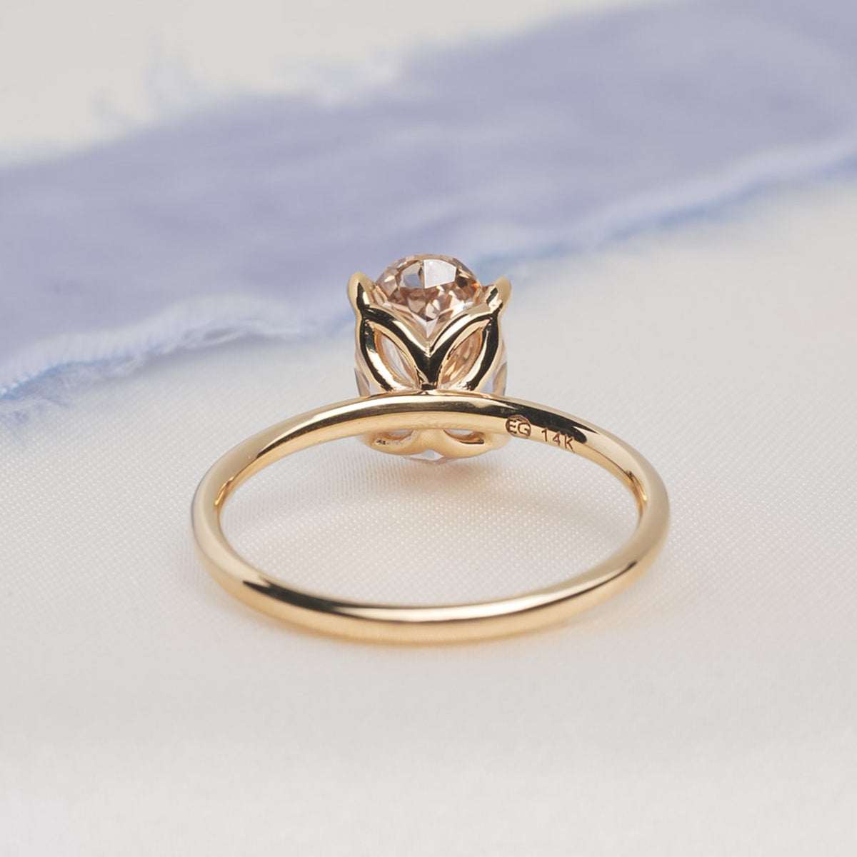 Oval Brilliant Champagne Diamond Tulip Ring