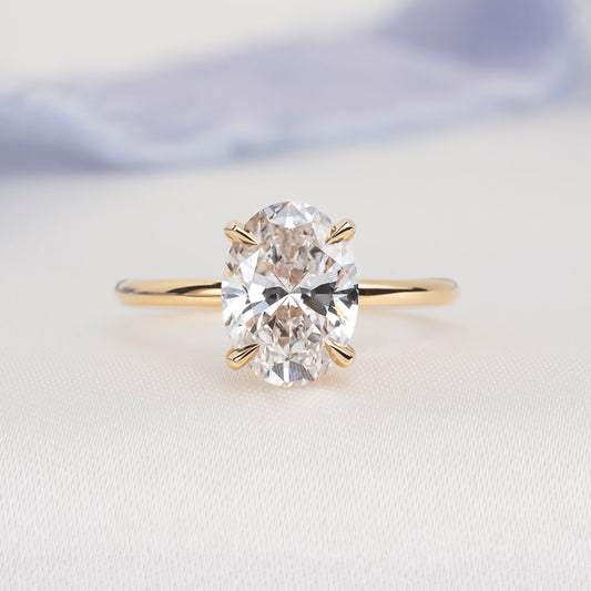 Oval Brilliant Diamond Tulip Ring