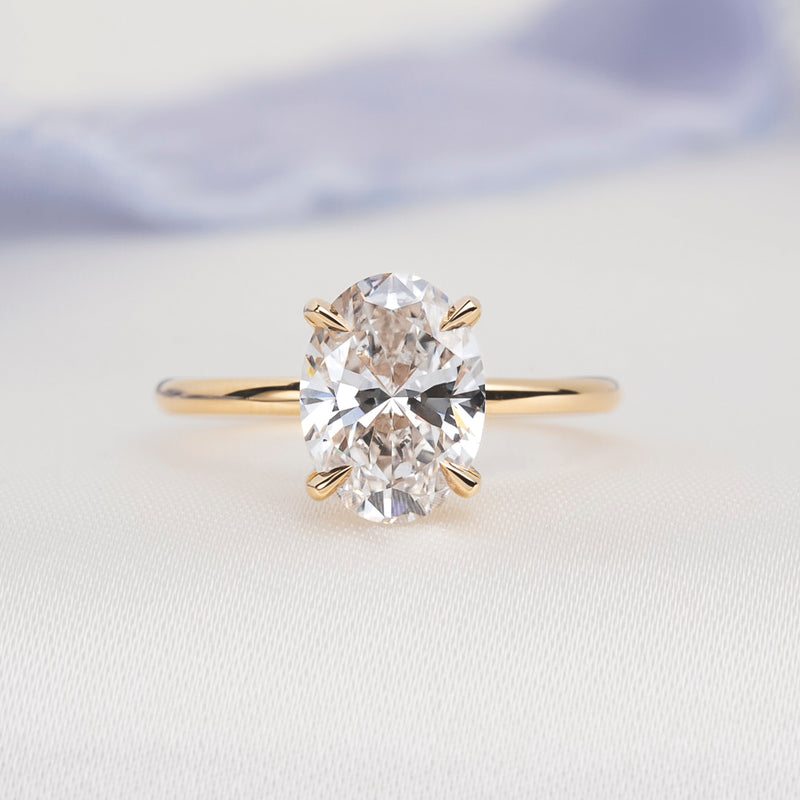Oval Brilliant Diamond Tulip Ring