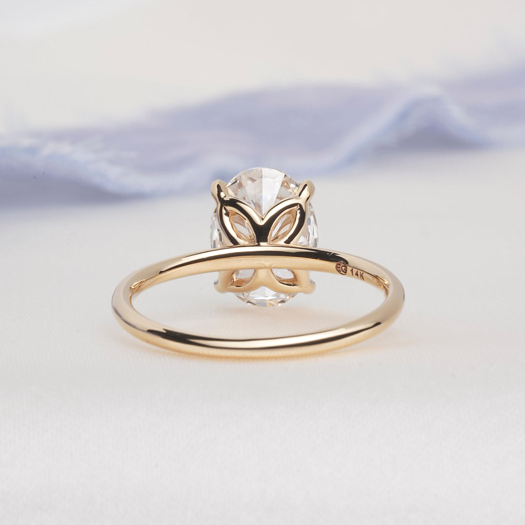 Oval Brilliant Diamond Tulip Ring